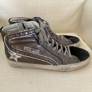 Golden Goose Women's Lace-Up Slide Laminated Star Sneakers